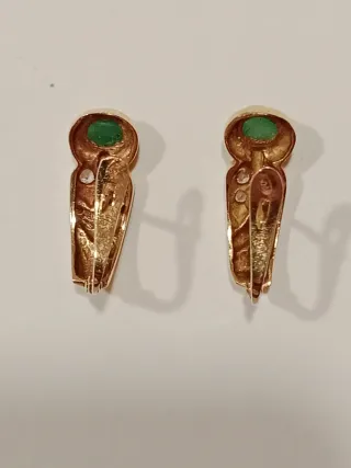 Pendientes Oro 18k con piedra y Circonitas NUEVOS