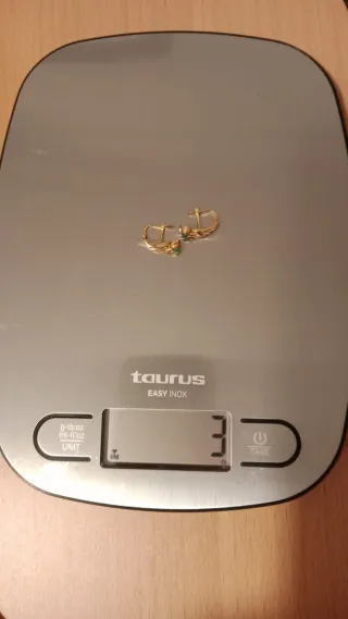 Pendientes Oro 18k con piedra y Circonitas NUEVOS