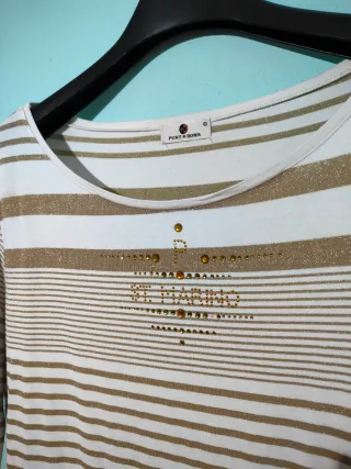 Blusa Punt Roma Rayas Doradas