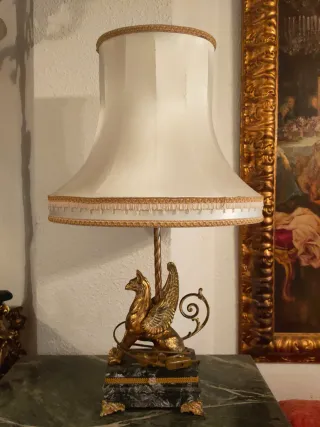 Lámpara Bronce y Mármol