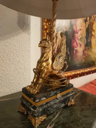 Lámpara Bronce y Mármol