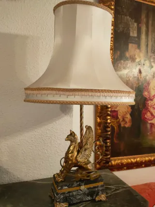 Lámpara Bronce y Mármol