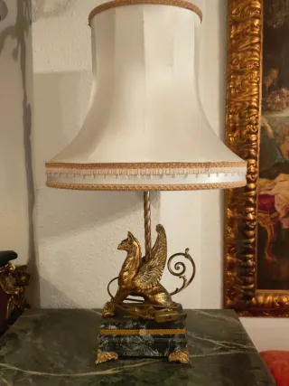 Lámpara Bronce y Mármol