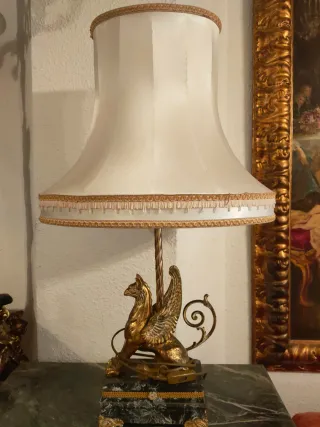 Lámpara Bronce y Mármol