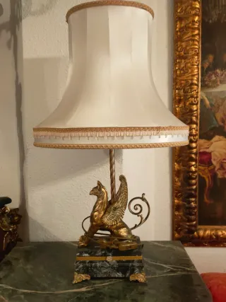 Lámpara Bronce y Mármol