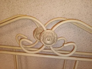 Dos cabeceros forja 105 cm beige/dorado