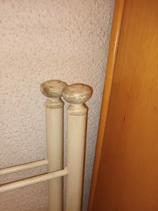 Dos cabeceros forja 105 cm beige/dorado