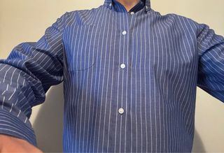 Camicia OVS uomo righe blu tg 39 a manica lunga