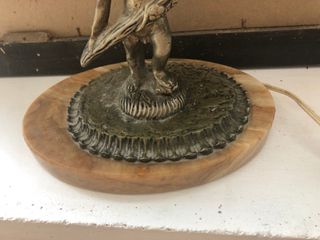 Pareja Lámparas Art Nouveau Bronce y Mármol