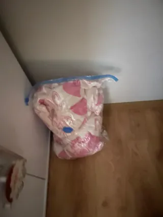 Edredón 90cm Corazones Rosa y Blanco