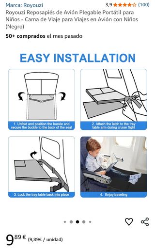 Reposapiés/hamaca avión para niños