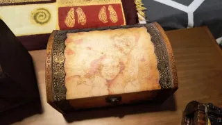 Caja decorativa mapa antiguo