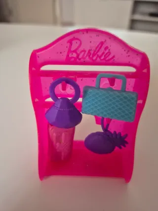Suporte Rosa Barbie com Acessórios