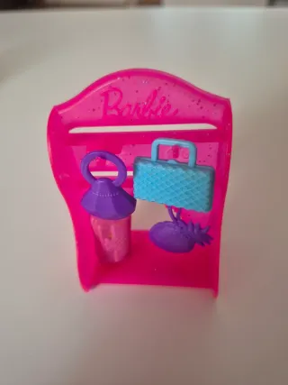 Suporte Rosa Barbie com Acessórios