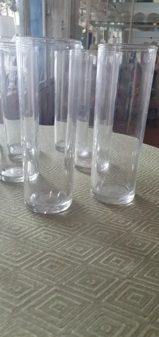 9 VASOS DE TUBO DE CRISTAL NUEVOS!!