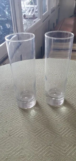 9 VASOS DE TUBO DE CRISTAL NUEVOS!!