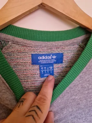 Sudadera Adidas Originals Gris y Verde