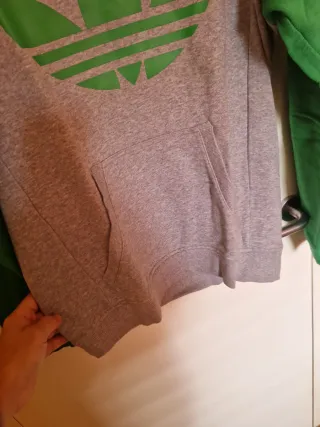 Sudadera Adidas Originals Gris y Verde