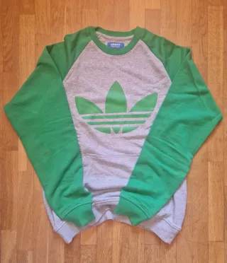 Sudadera Adidas Originals Gris y Verde