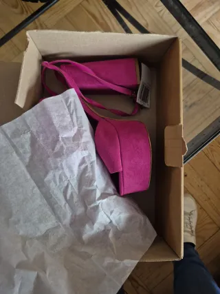 Sandalias Mango Fucsia Talla 38