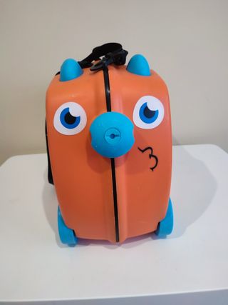 Maleta infantil naranja con ruedas