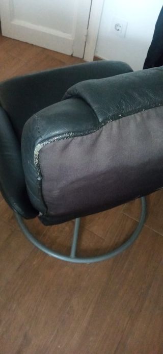 Sillón Relax IKEA KARLSTAD Piel Negra