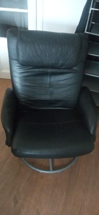 Sillón Relax IKEA KARLSTAD Piel Negra