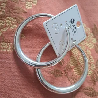 Orecchini a cerchio argentati MDL