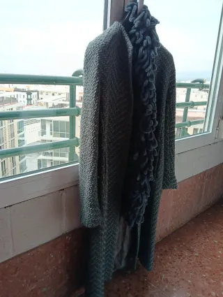 Abrigo Adolfo Dominguez Lana T40 Gris Elegante