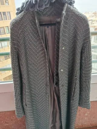 Abrigo Adolfo Dominguez Lana T40 Gris Elegante