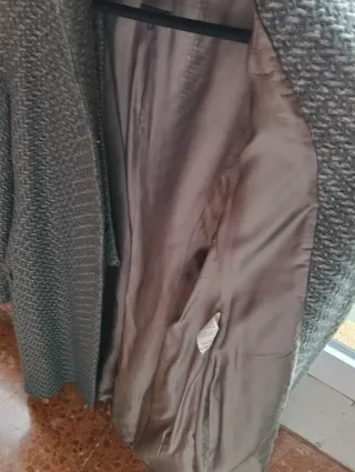Abrigo Adolfo Dominguez Lana T40 Gris Elegante