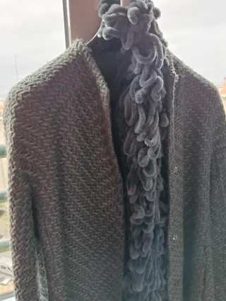 Abrigo Adolfo Dominguez Lana T40 Gris Elegante