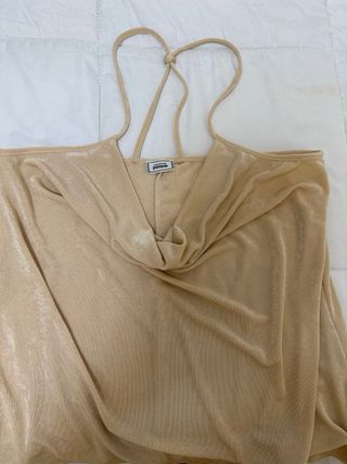 Top Pinkie Beige Tirantes Cruzados