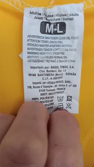 Disfraz de limón.Talla M/L