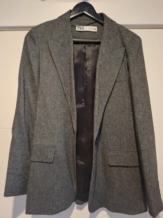 Blazer americana Zara Gris Pata de Gallo