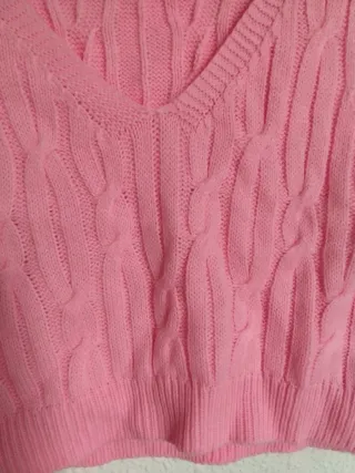 Chaleco de punto rosa