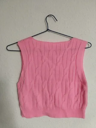 Chaleco de punto rosa