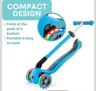 Patinete Globber 3 ruedas luces LED color azul