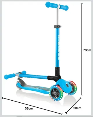 Patinete Globber 3 ruedas luces LED color azul
