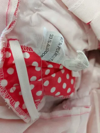 Vestido flamenca niña rosa lunares blancos