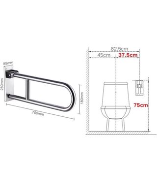 Barra apoyo inodoro 70cm