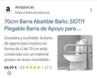 Barra apoyo inodoro 70cm