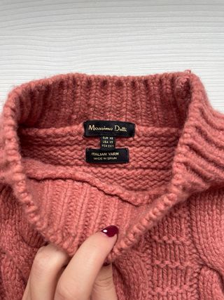 Jersey Massimo Dutti Rosa Punto Trenzado