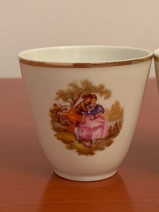Conjunto Botella y 6 Vasos Chupito Porcelana