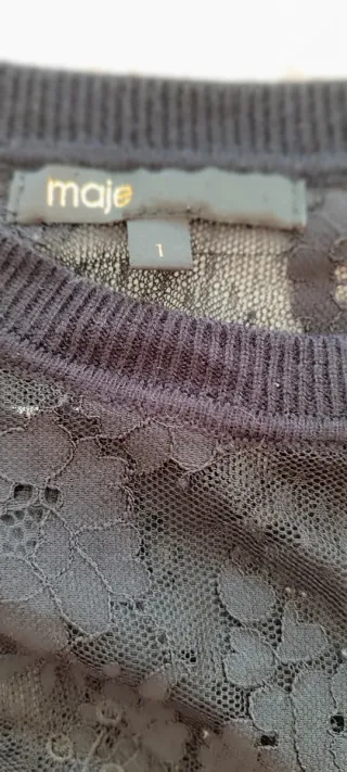 Blusa Maje Renda e Malha Tamanho 36