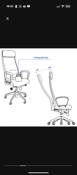 Silla de Oficina Markus Ikea gris oscuro