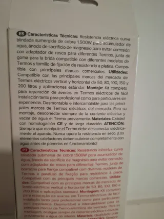 Kit Reparación Termo Eléctrico 1500W