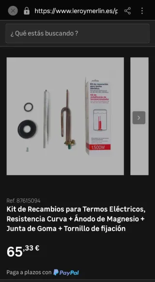 Kit Reparación Termo Eléctrico 1500W