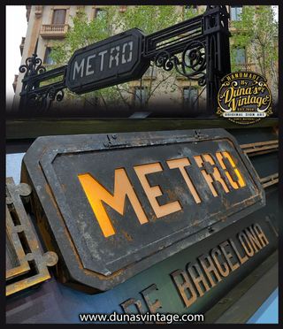 CARTEL MODERNISTA METRO URQUINAONA 1924 BARCELONA