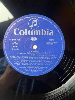 Vinilo El Caserío - Zarzuela (Columbia LP)